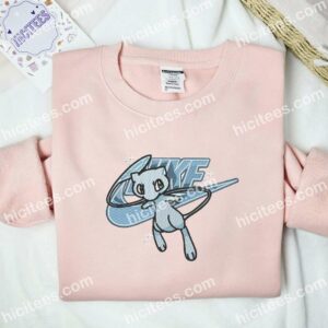 Mew Embroidered Shirt, Pokemon Anime Embroidered Hoodie 1 Mew Embroidered Shirt Pokemon Anime Embroidered Hoodie 2