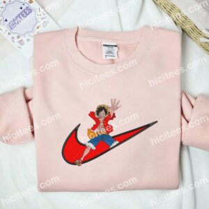 Monkey D Luffy Embroidered Shirt, One Piece Anime Embroidered Hoodie 1 Monkey D Luffy Embroidered Shirt One Piece Anime Embroidered Hoodie 2