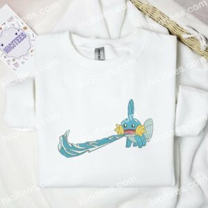 Mudkip Embroidered Shirt, Pokemon Anime Embroidered Hoodie 2 Mudkip Embroidered Shirt Pokemon Anime Embroidered Hoodie 3