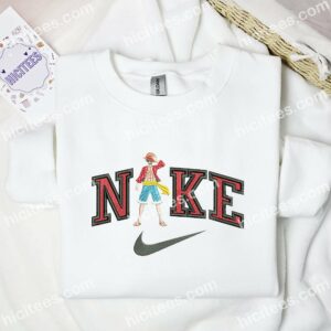 Monkey D Luffy Embroidered Shirt, One Piece Anime Embroidered Hoodie 2 Monkey D Luffy Embroidered Shirt One Piece Anime Embroidered Hoodie 3 1