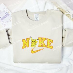 Pikachu Embroidered Shirt, Pokemon Anime Embroidered Hoodie 1 Pikachu Embroidered Shirt Pokemon Anime Embroidered Hoodie 2 1