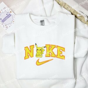 Pikachu Embroidered Shirt, Pokemon Anime Embroidered Hoodie 2 Pikachu Embroidered Shirt Pokemon Anime Embroidered Hoodie 3 1