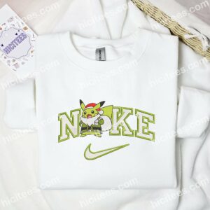 Pikachu Grinch Santa Xmas Embroidered Shirt, Pokemon Anime Embroidered Hoodie 1 Pikachu Grinch Santa Xmas Embroidered Shirt Pokemon Anime Embroidered Hoodie 2