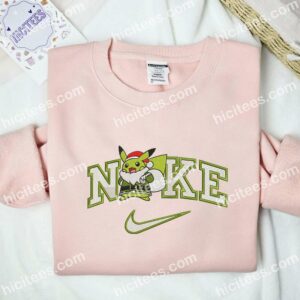 Pikachu Grinch Santa Xmas Embroidered Shirt, Pokemon Anime Embroidered Hoodie 2 Pikachu Grinch Santa Xmas Embroidered Shirt Pokemon Anime Embroidered Hoodie 3