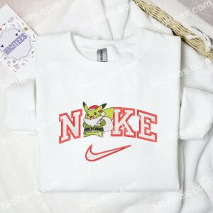 Pikachu Grinch Santa Xmas Embroidered Shirt, Pokemon Anime Embroidered Hoodie 2 Pikachu Grinch Santa Xmas Embroidered Shirt Pokemon Anime Embroidered Hoodie 3 1