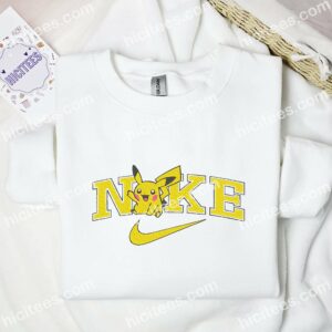 Pikachu Say Hi Embroidered Shirt Pokemon Anime Embroidered Hoodie 2