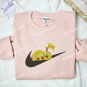 Pikachu Sleeping Embroidered Shirt, Pokemon Anime Embroidered Hoodie 2 Pikachu Sleeping Embroidered Shirt Pokemon Anime Embroidered Hoodie 3