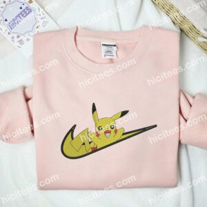 Pikachu Smile Embroidered Shirt, Pokemon Anime Embroidered Hoodie 2 Pikachu Smile Embroidered Shirt Pokemon Anime Embroidered Hoodie 3