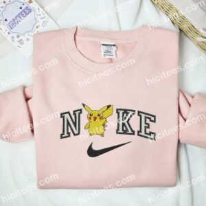 Pikachu Waving Embroidered Shirt, Pokemon Anime Embroidered Hoodie 2 Pikachu Waving Embroidered Shirt Pokemon Anime Embroidered Hoodie 3