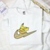 Pikachu Wearing Clothes Embroidered Shirt, Pokemon Anime Embroidered Hoodie