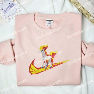 Ponyta Embroidered Shirt, Pokemon Anime Embroidered Hoodie 1 Ponyta Embroidered Shirt Pokemon Anime Embroidered Hoodie 2