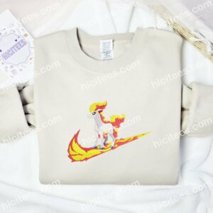 Ponyta Embroidered Shirt, Pokemon Anime Embroidered Hoodie 2 Ponyta Embroidered Shirt Pokemon Anime Embroidered Hoodie 3