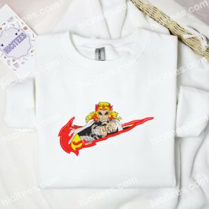Rengoku Embroidered Shirt, Kimetsu No Yaiba Anime Embroidered Hoodie 1 Rengoku Embroidered Shirt Kimetsu No Yaiba Anime Embroidered Hoodie 2 1