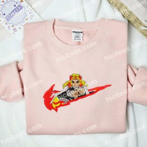 Rengoku Embroidered Shirt, Kimetsu No Yaiba Anime Embroidered Hoodie 2 Rengoku Embroidered Shirt Kimetsu No Yaiba Anime Embroidered Hoodie 3 1