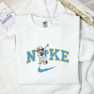 Satoshi Embroidered Shirt, Pokemon Anime Embroidered Hoodie 1 Satoshi Embroidered Shirt Pokemon Anime Embroidered Hoodie 2