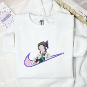 Shinobu No Face Embroidered Shirt, Demon Slayer Anime Embroidered Hoodie 1 Shinobu No Face Embroidered Shirt Demon Slayer Anime Embroidered Hoodie 2