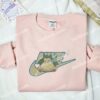 Snorlax Sitting Embroidered Shirt, Pokemon Anime Embroidered Hoodie
