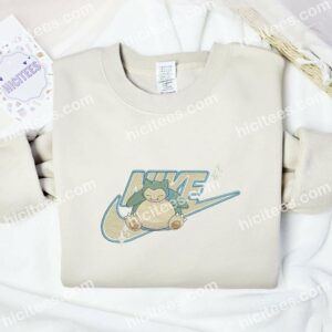 Snorlax Sitting Embroidered Shirt, Pokemon Anime Embroidered Hoodie 1 Snorlax Sitting Embroidered Shirt Pokemon Anime Embroidered Hoodie 2