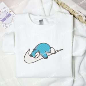Snorlax Sleeping Embroidered Shirt, Pokemon Anime Embroidered Hoodie 2 Snorlax Sleeping Embroidered Shirt Pokemon Anime Embroidered Hoodie 3