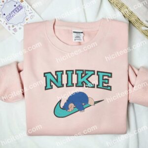 Snorlax Sleeping Embroidered Shirt, Pokemon Anime Embroidered Hoodie 2 Snorlax Sleeping Embroidered Shirt Pokemon Anime Embroidered Hoodie 3 1