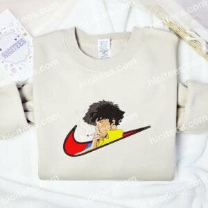 Spike Spiegel Embroidered Shirt, Cowboy Bebop Anime Embroidered Hoodie 2 Spike Spiegel Embroidered Shirt Cowboy Bebop Anime Embroidered Hoodie 3 1