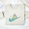 Squirtle Happy Surfing Embroidered Shirt, Pokemon Anime Embroidered Hoodie