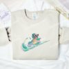 Squirtle Sunglasses Surfing Embroidered Shirt, Pokemon Anime Embroidered Hoodie 2