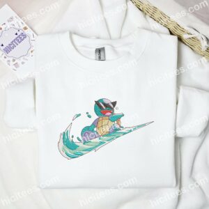 Squirtle Sunglasses Surfing Embroidered Shirt, Pokemon Anime Embroidered Hoodie 2 1 Squirtle Sunglasses Surfing Embroidered Shirt Pokemon Anime Embroidered Hoodie 2 1