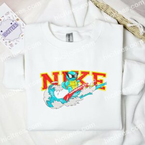 Squirtle Sunglasses Surfing Embroidered Shirt, Pokemon Anime Embroidered Hoodie 1 Squirtle Sunglasses Surfing Embroidered Shirt Pokemon Anime Embroidered Hoodie 2