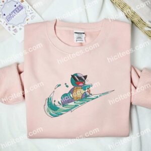 Squirtle Sunglasses Surfing Embroidered Shirt, Pokemon Anime Embroidered Hoodie 2 2 Squirtle Sunglasses Surfing Embroidered Shirt Pokemon Anime Embroidered Hoodie 3 1
