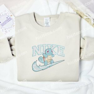 Squirtle Surfing Embroidered Shirt, Pokemon Anime Embroidered Hoodie 2 Squirtle Surfing Embroidered Shirt Pokemon Anime Embroidered Hoodie 3 1