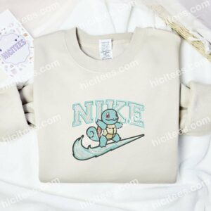 Squirtle Surfing Embroidered Shirt, Pokemon Anime Embroidered Hoodie 2 Squirtle Surfing Embroidered Shirt Pokemon Anime Embroidered Hoodie 3