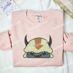 Aang Bull Avatar Anime Embroidered Shirt 1 Aang Bull Avatar Anime Embroidered Shirt 2