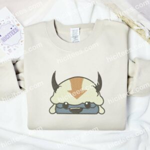 Aang Bull Avatar Anime Embroidered Shirt 2 Aang Bull Avatar Anime Embroidered Shirt 3
