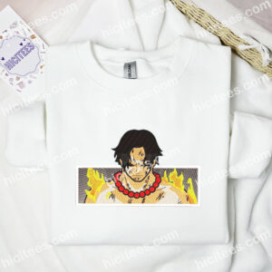 Ace Angry One Piece Anime Embroidered Shirt 2 1