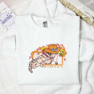 Ace Fire Fist One Piece Anime Embroidered Shirt 1 Ace Fire Fist One Piece Anime Embroidered Shirt 2