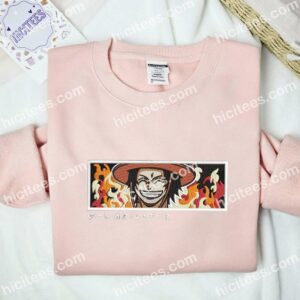 Ace Funny One Piece Anime Embroidered Shirt 2 Ace Funny One Piece Anime Embroidered Shirt 3