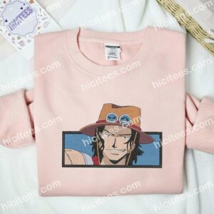 Ace Smile One Piece Anime Embroidered Shirt 2 Ace Smile One Piece Anime Embroidered Shirt 3