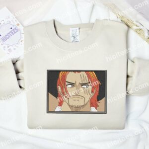 Akagami Shanks One Piece Anime Embroidered Shirt 2 Akagami Shanks One Piece Anime Embroidered Shirt 3