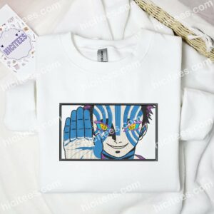 Akaza Face Demon Slayer Anime Embroidered Shirt 1 Akaza Face Demon Slayer Anime Embroidered Shirt 2