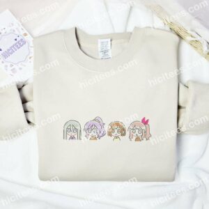 Anime Girls Chibi Embroidered Shirt 2 Anime Girls Chibi Embroidered Shirt 3