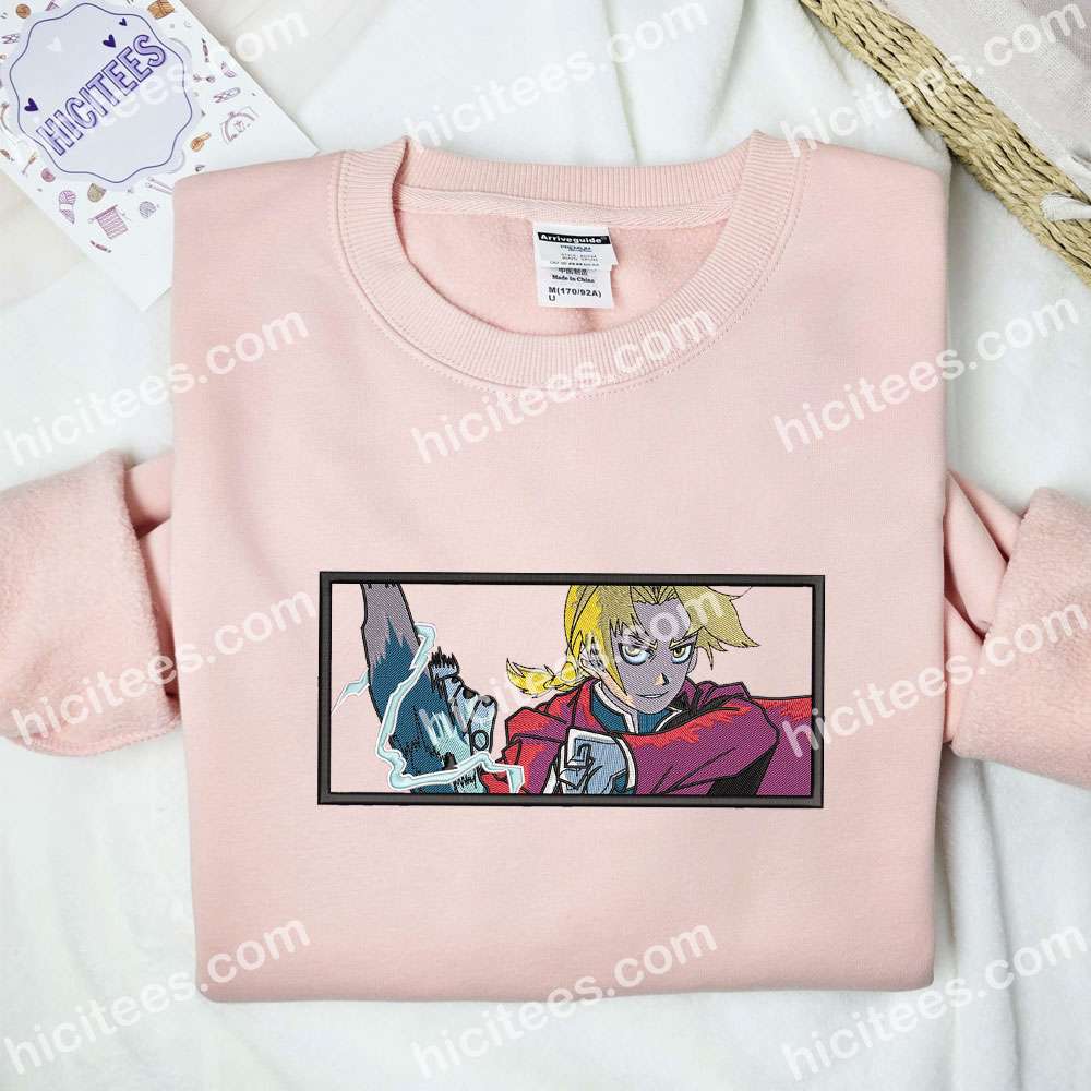 Edward Elric Fullmetal Alchemist Anime Embroidered Shirt Edward Elric Fullmetal Alchemist Anime Embroidered Shirt