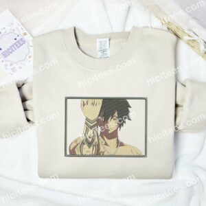 Gray Fullbuster Fairy Tail Anime Embroidered Shirt 2 Gray Fullbuster Fairy Tail Anime Embroidered Shirt 3