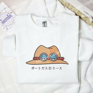 Portgas D. Ace Hat One Piece Anime Embroidered Shirt 1 Portgas D Ace Hat One Piece Anime Embroidered Shirt 2