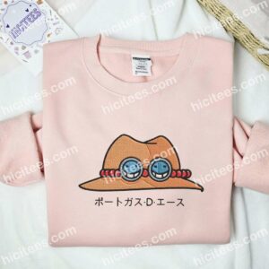 Portgas D. Ace Hat One Piece Anime Embroidered Shirt 2 Portgas D Ace Hat One Piece Anime Embroidered Shirt 3