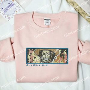Portgas D Ace Laugh One Piece Anime Embroidered Shirt 3