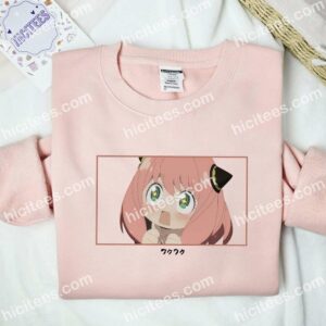 Anya Amazed Face SpyxFamily Anime Embroidered Shirt 1 Anya Amazed Face SpyxFamily Anime Embroidered Shirt 2