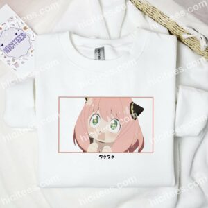 Anya Amazed Face SpyxFamily Anime Embroidered Shirt 2 Anya Amazed Face SpyxFamily Anime Embroidered Shirt