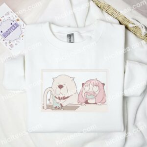 Anya And Bond SpyxFamily Anime Embroidered Shirt 1 Anya And Bond SpyxFamily Anime Embroidered Shirt2 1