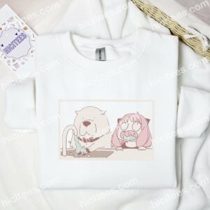 Anya And Bond SpyxFamily Anime Embroidered Shirt 4 Anya And Bond SpyxFamily Anime Embroidered Shirt 1